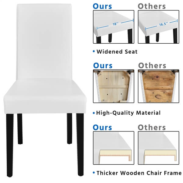 Yaheetech Dining Chairs Set of 4 PU Leather Upholstered Parsons