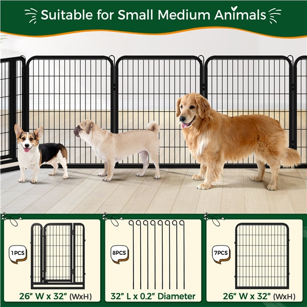 Yaheetech Dog Playpen Outdoor, 32 inch 8/12 Panels