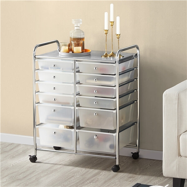 Yaheetech 12 Drawers Rolling Storage Cart