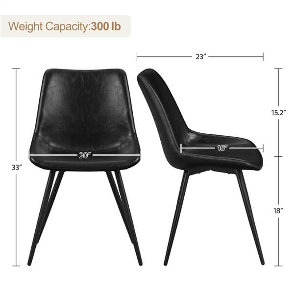 Yaheetech Dining Chairs Set of 2 Modern Upholstered Dining Room Chairs