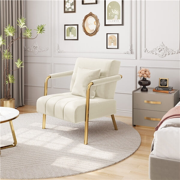 Yaheetech 30″ W Velvet Accent Armchair with Cozy Pillow