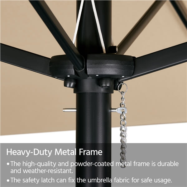 Yaheetech 15 ft Large Patio Umbrella with Solar Lights Double-Sided