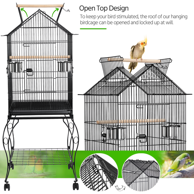 Yaheetech 57″ Open Top Metal Parrot/Bird Cage
