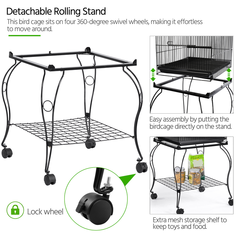 Yaheetech 57″ Open Top Metal Parrot/Bird Cage