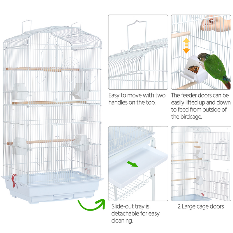 Yaheetech 64’’ H Open Top Metal Large Rolling Parrot/Bird Cage