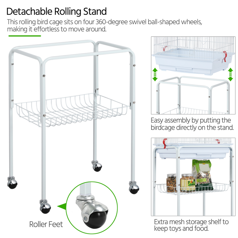 Yaheetech 64’’ H Open Top Metal Large Rolling Parrot/Bird Cage