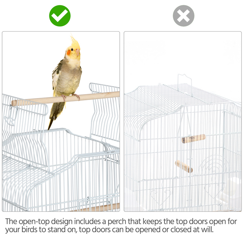 Yaheetech  64’’ H Open Top Metal Large Rolling Parrot Cage