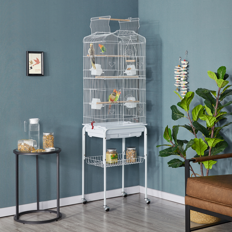 Yaheetech  64’’ H Open Top Metal Large Rolling Parrot Cage