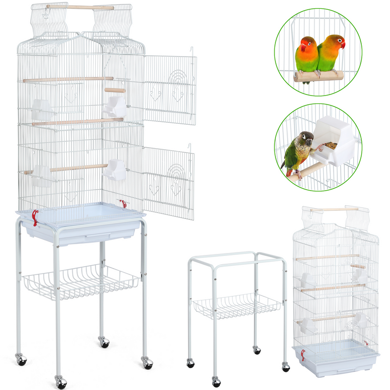 Yaheetech 64’’ H Open Top Metal Large Rolling Parrot/Bird Cage