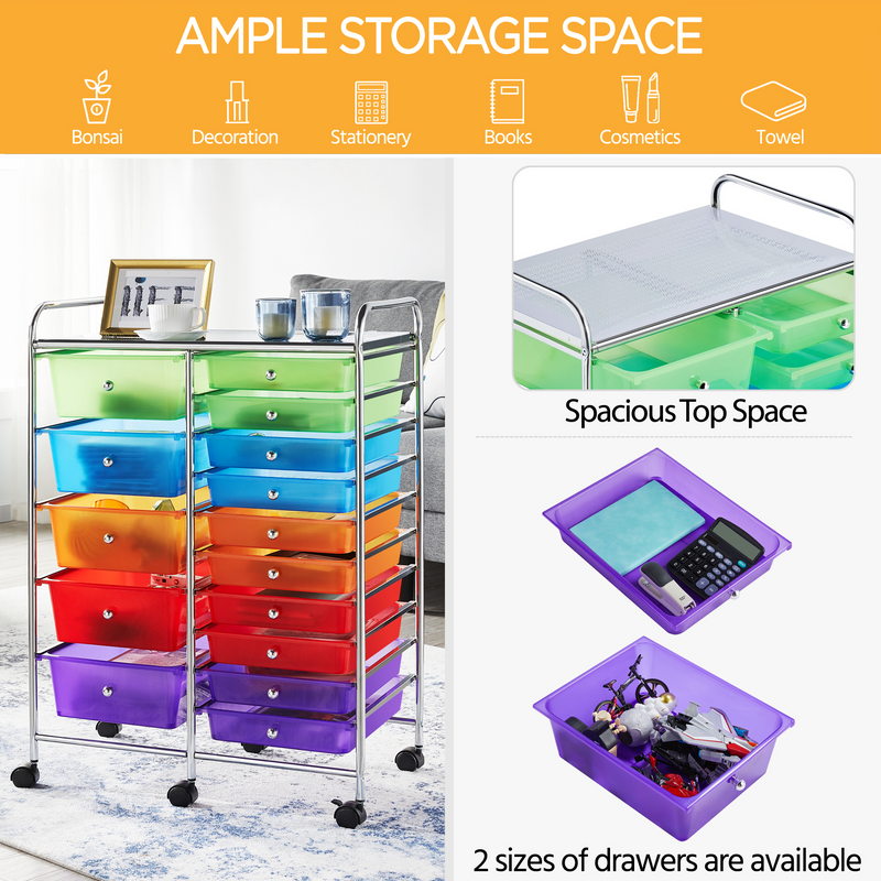 Yaheetech Utility Storage Cart with Wheels