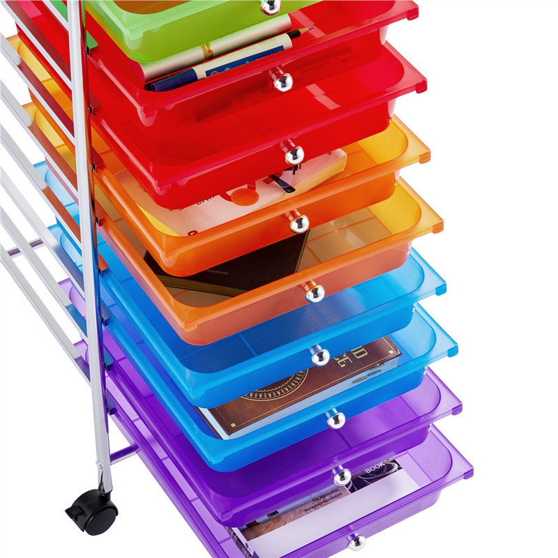 Yaheetech 10 Drawer Rolling Storage Cart