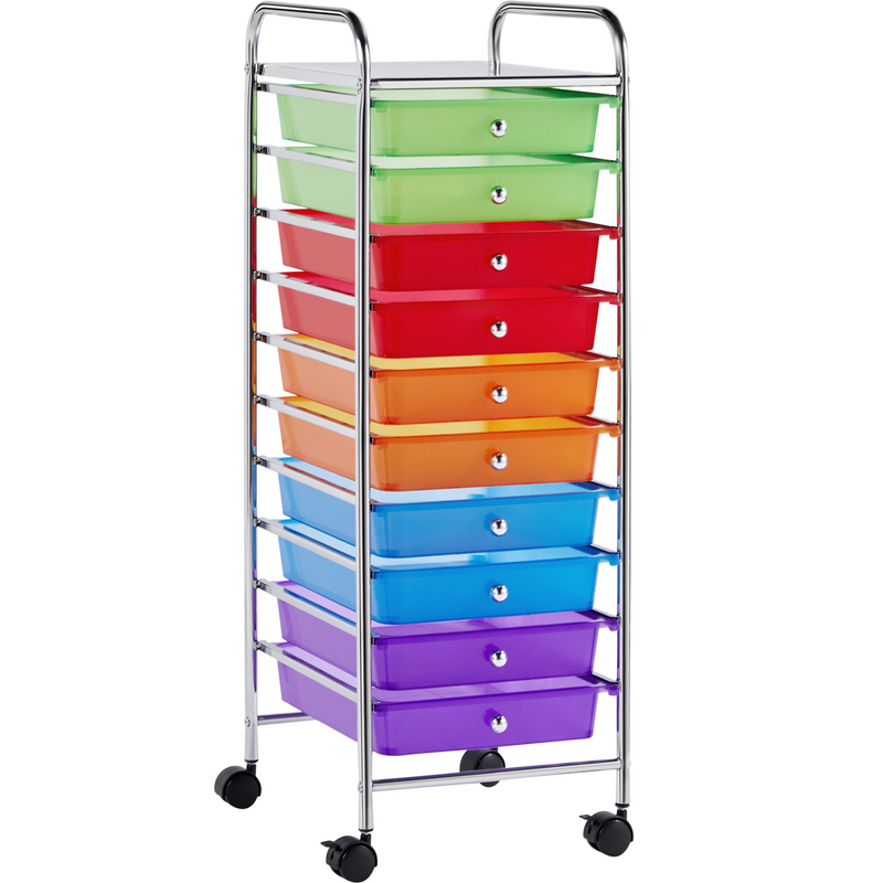 Yaheetech 10 Drawer Rolling Storage Cart