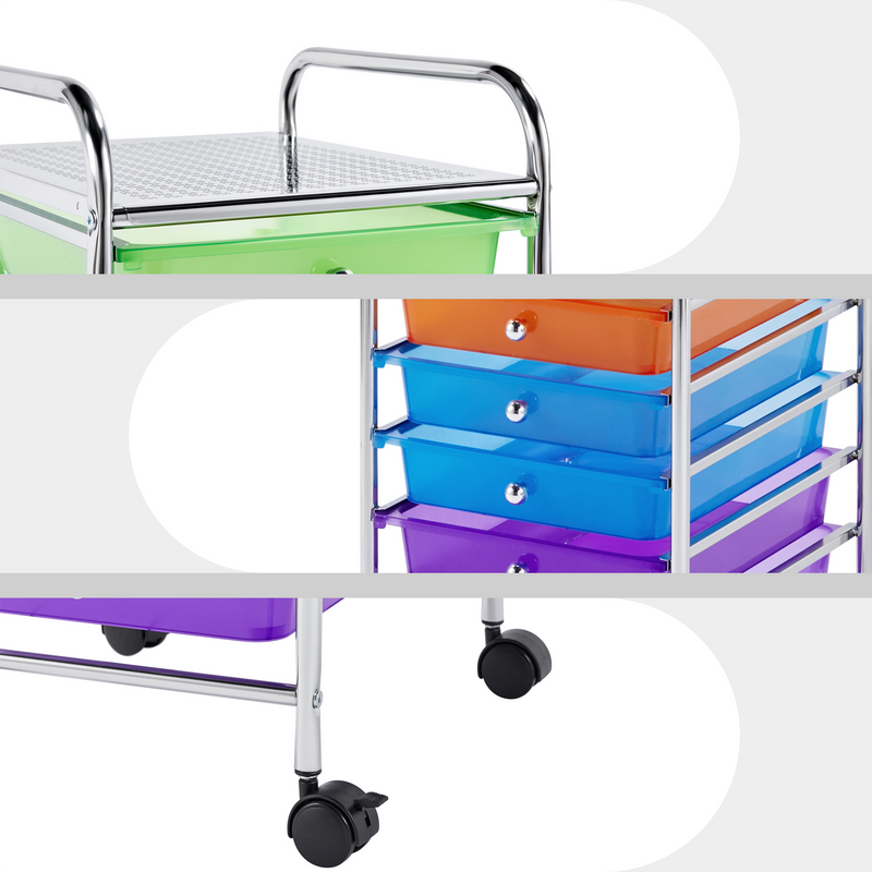 Yaheetech 10 Drawer Rolling Storage Cart