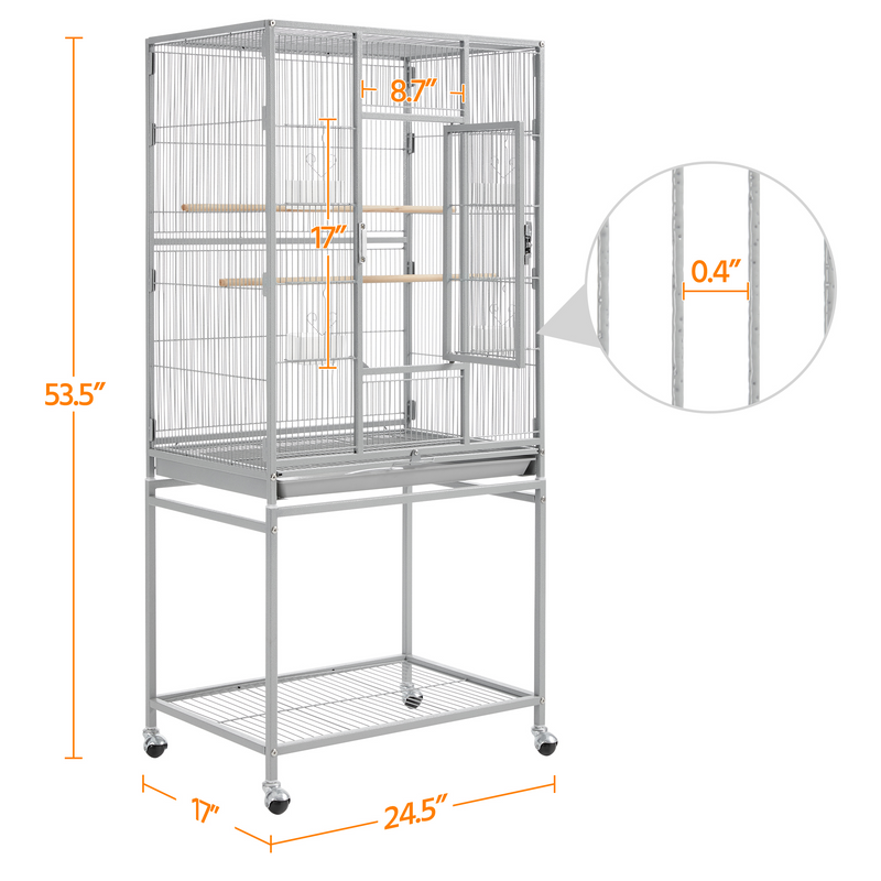 Yaheetech  53.5″H Mobile Large Parrot Cage with Stand