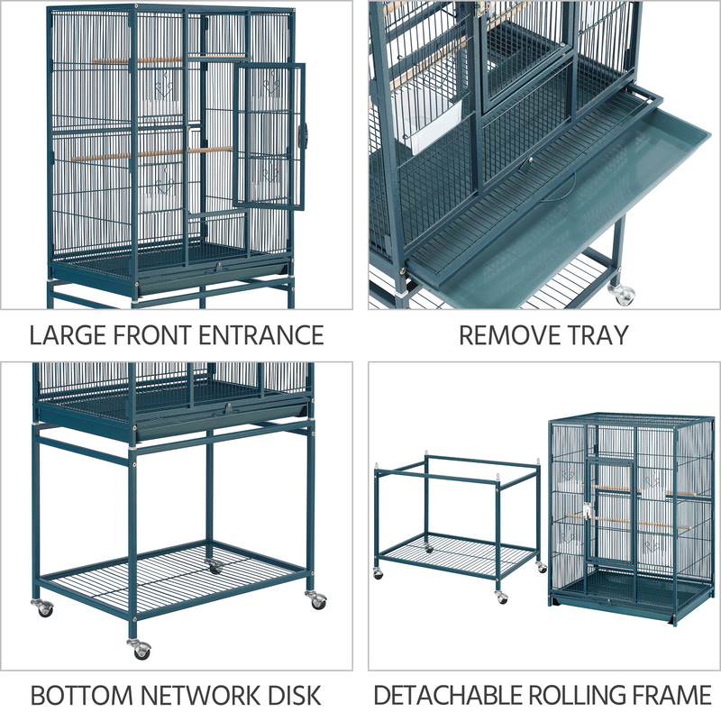 Yaheetech 53.5″H Mobile  with Stand Large Parrot Cage