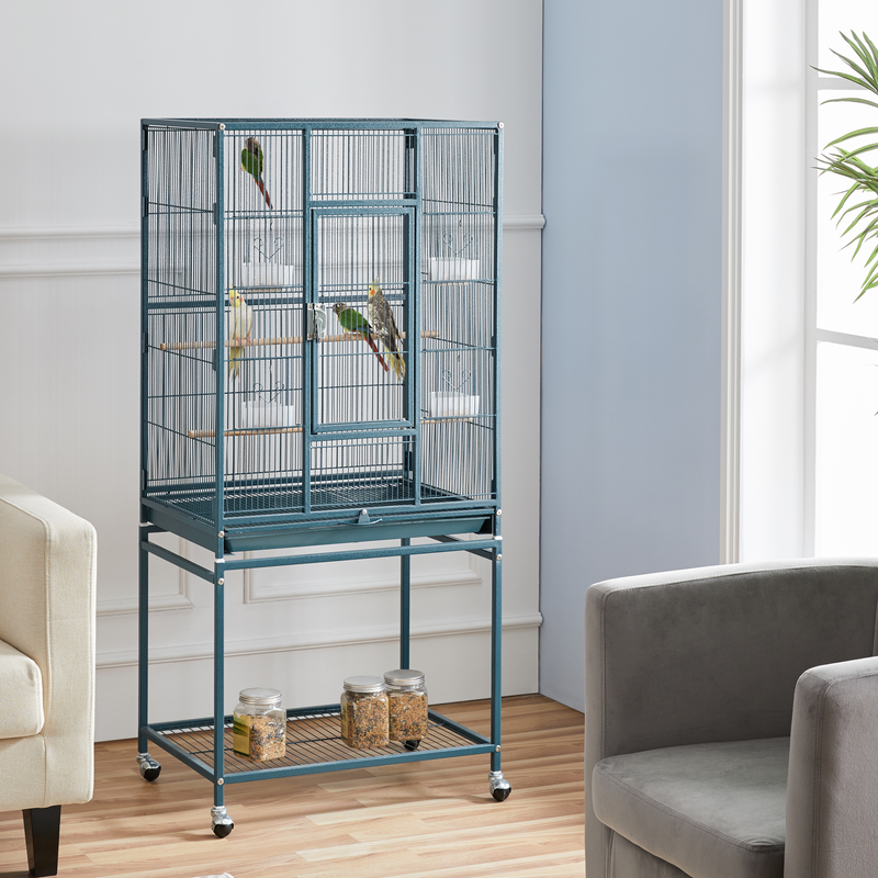 Yaheetech 53.5″H Mobile  with Stand Large Parrot Cage