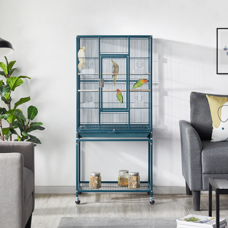 Yaheetech 53.5″H Mobile  with Stand Large Parrot Cage