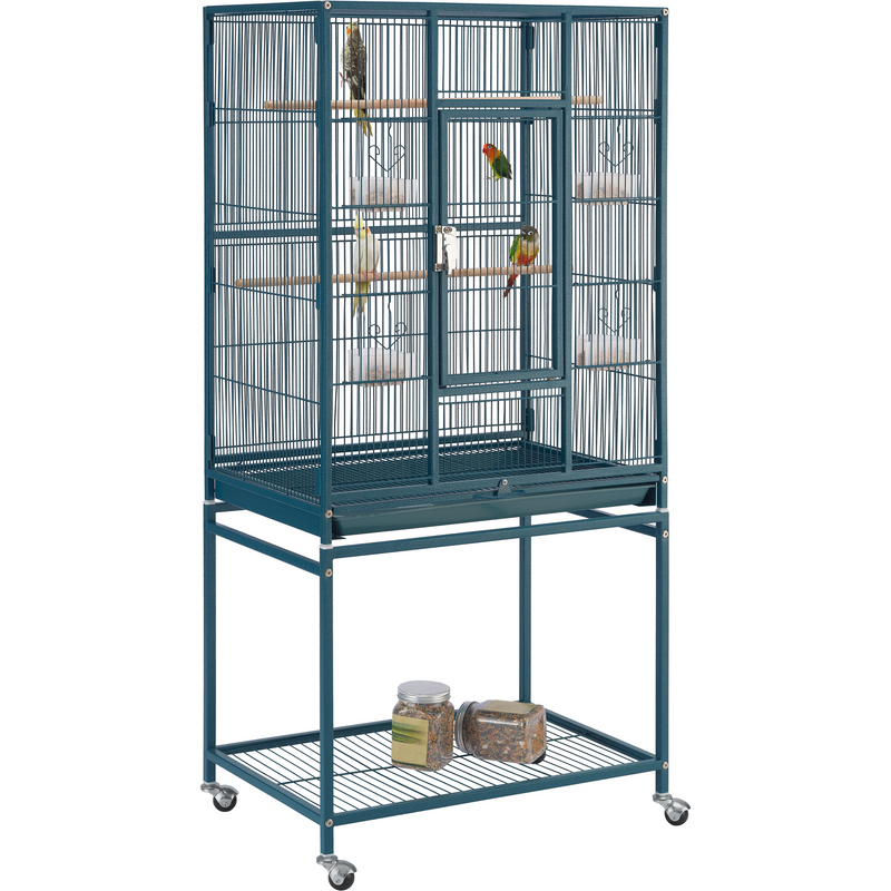 Yaheetech 53.5″H Mobile  with Stand Large Parrot Cage