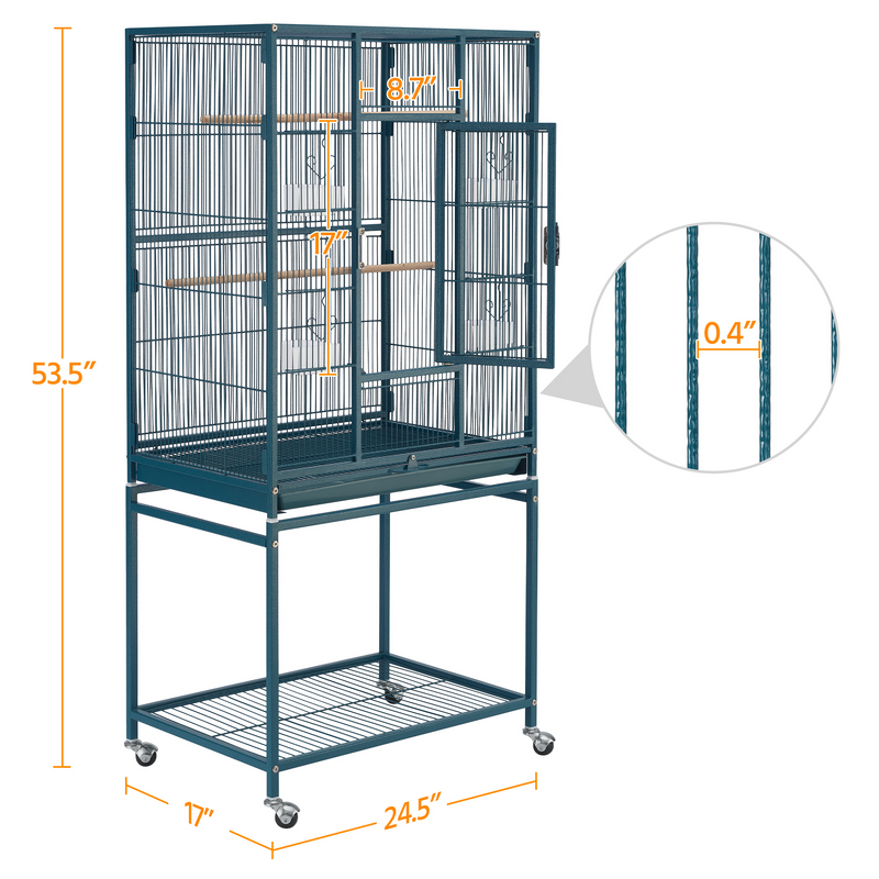 Yaheetech 53.5″H Mobile  with Stand Large Parrot Cage