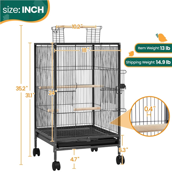 Yaheetech 35 inch Wrought Iron Bird Cage