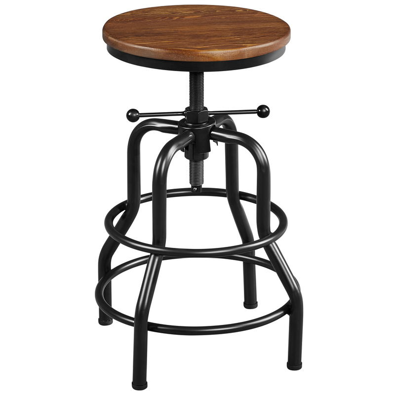 Yaheetech Industrial Vintage Counter Height Adjustable Bar Stool