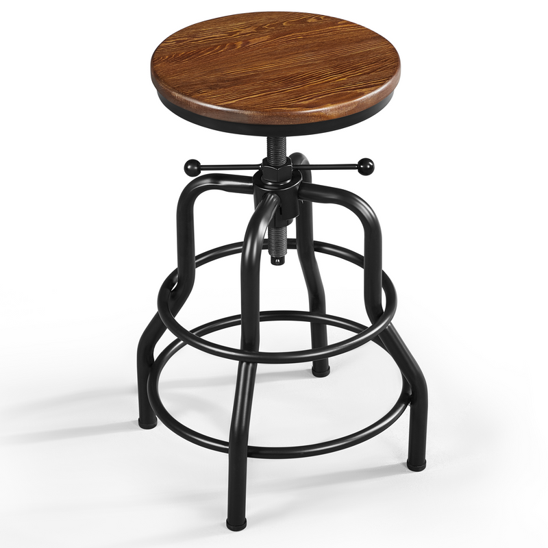Yaheetech Industrial Vintage Counter Height Adjustable Bar Stool