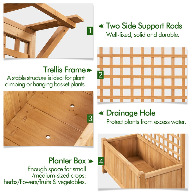 Yaheetech Wood Planter Raised Bed