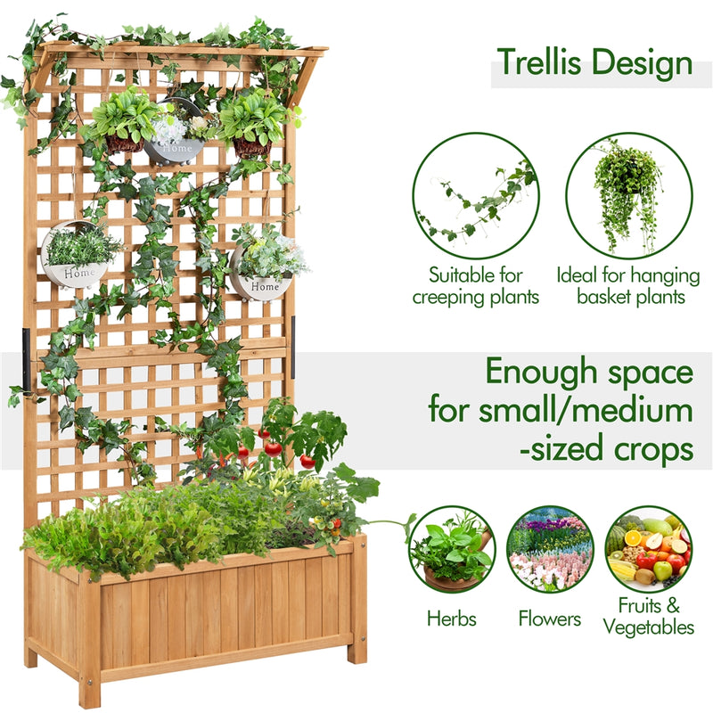 Yaheetech Wood Planter Raised Bed