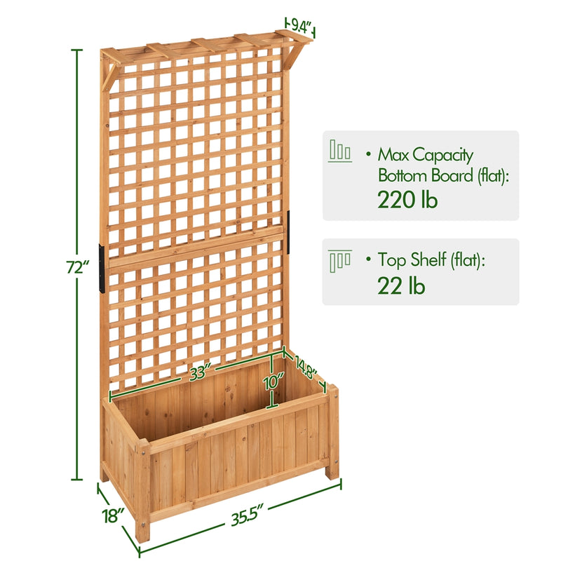 Yaheetech Wood Planter Raised Bed