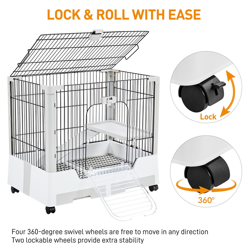 Yaheetech 2-Level Rolling Rabbit Cage