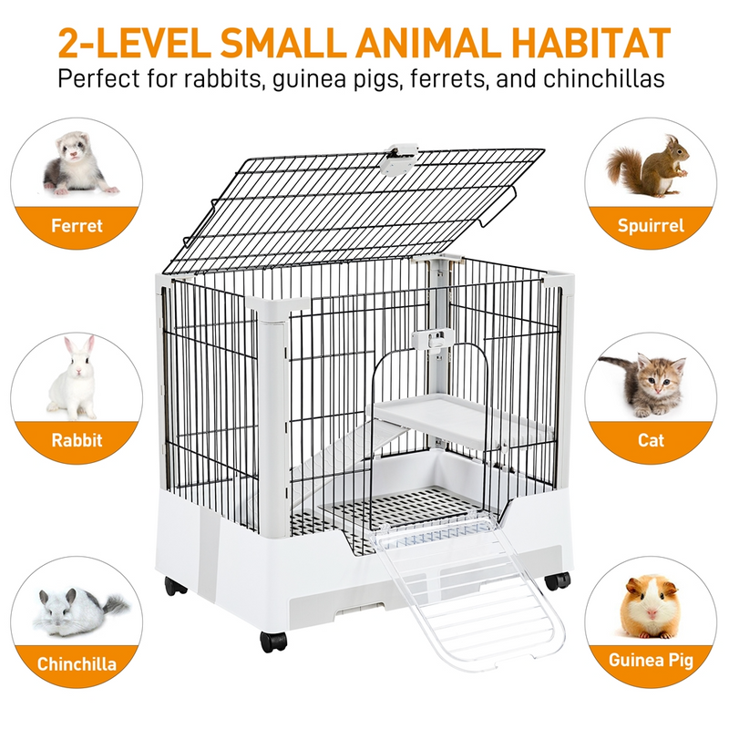 Yaheetech 2-Level Rolling Rabbit Cage