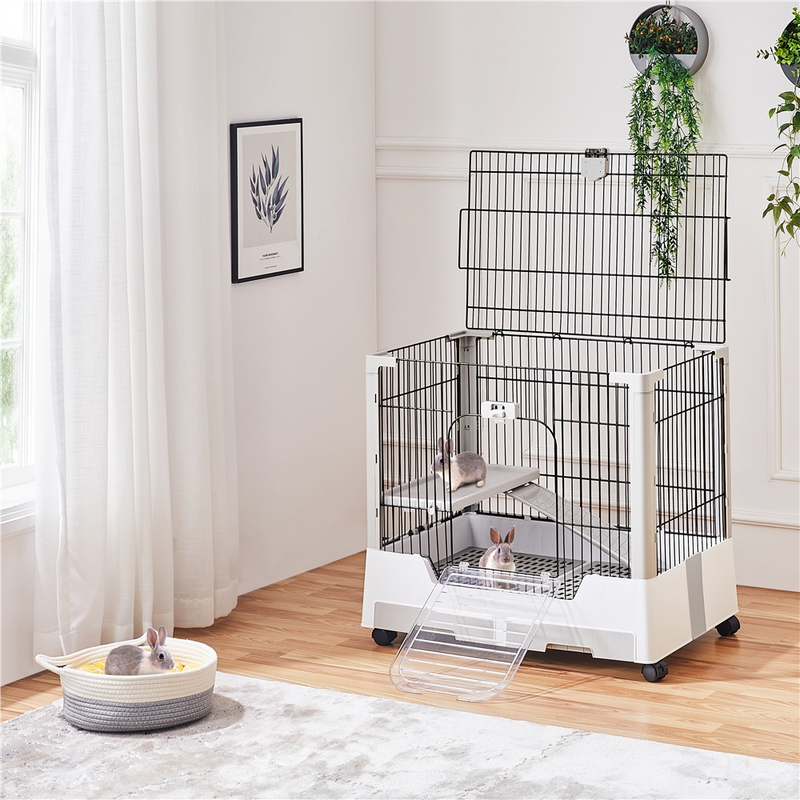Yaheetech 2-Level Rolling Rabbit Cage