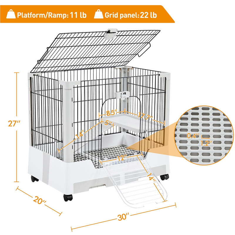 Yaheetech 2-Level Rolling Rabbit Cage