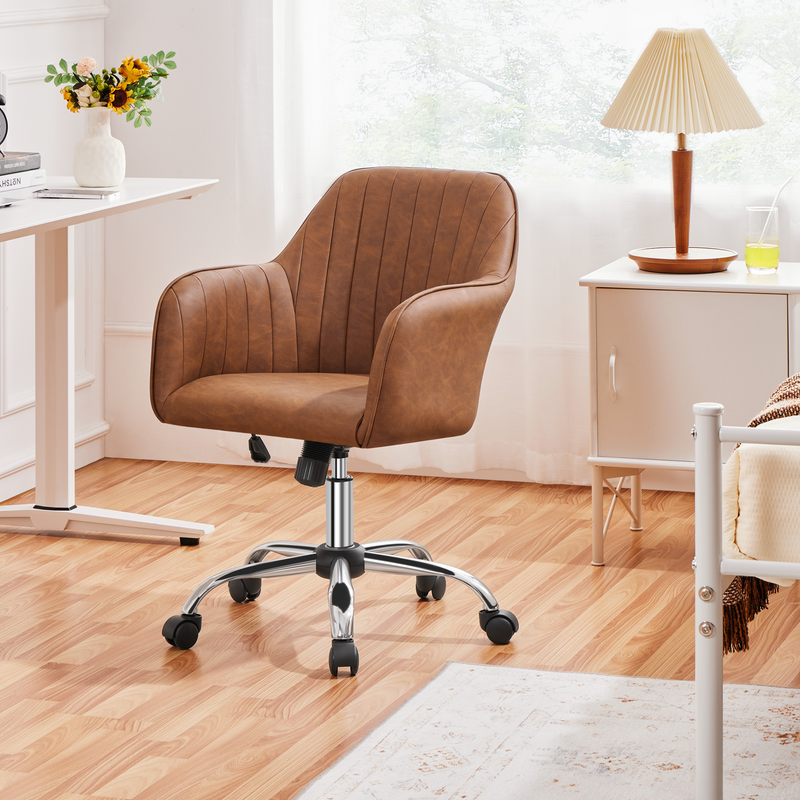 Yaheetech Modern Faux Leather Desk Chair