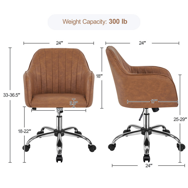 Yaheetech Modern Faux Leather Desk Chair
