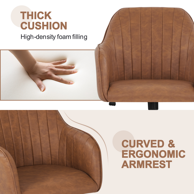 Yaheetech Modern Faux Leather Desk Chair