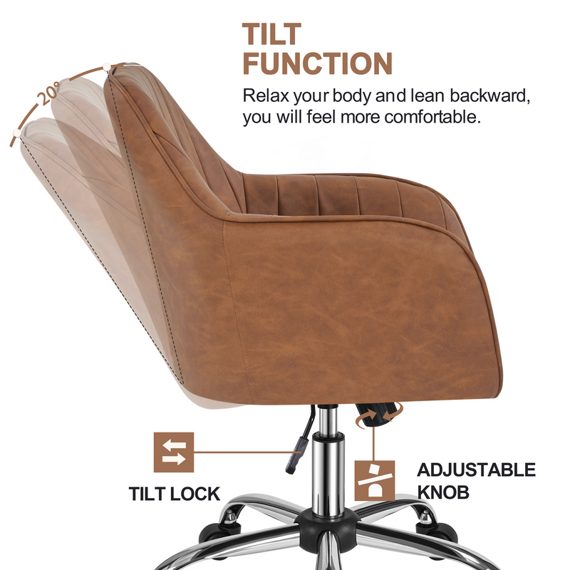 Yaheetech Modern Faux Leather Desk Chair