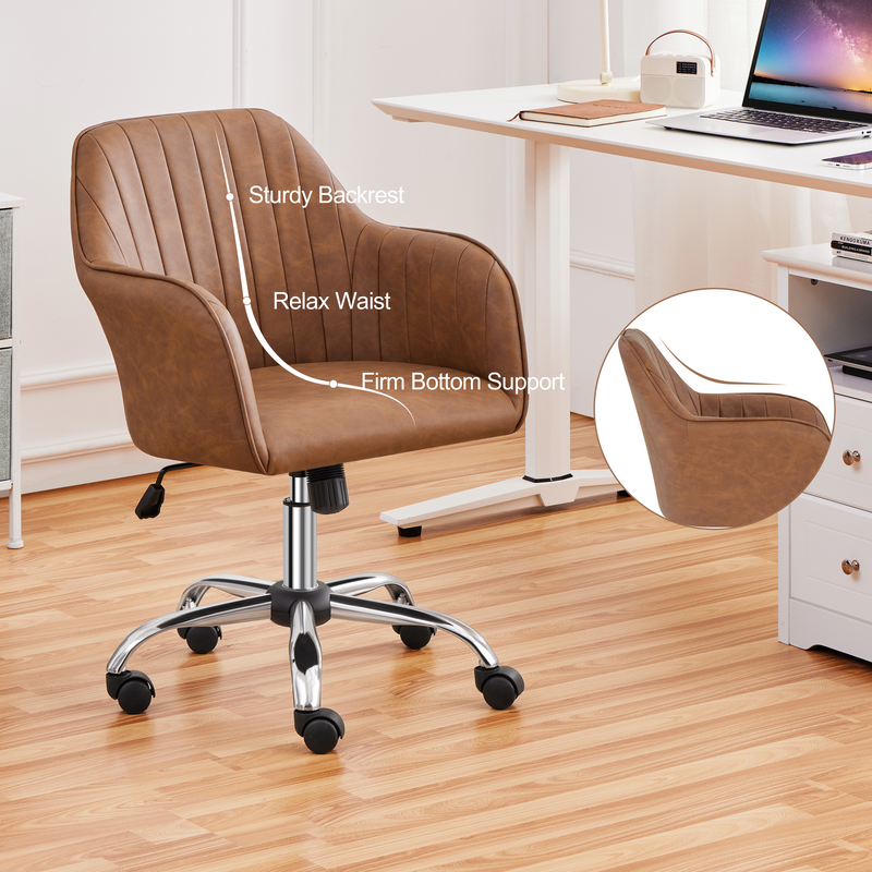 Yaheetech Modern Faux Leather Desk Chair