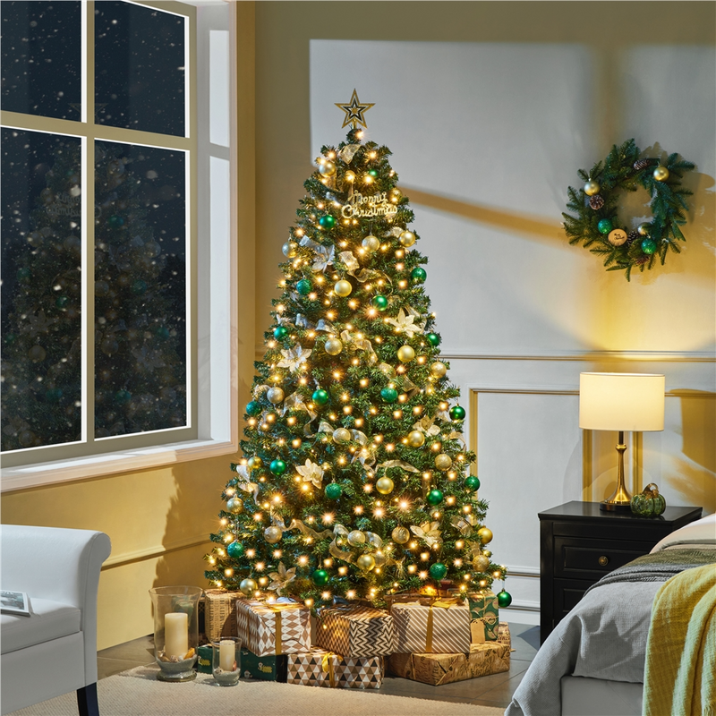 Yaheetech 6/7.5ft Pre-lit Artificial Christmas Tree