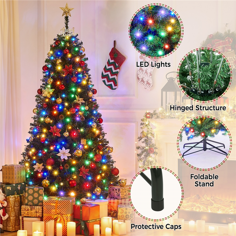 Yaheetech 6/7.5ft Pre-lit Artificial Christmas Tree
