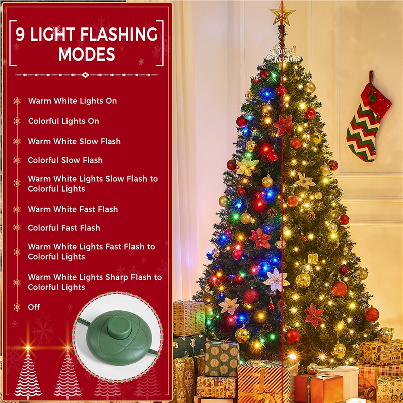Yaheetech 6/7.5ft Pre-lit Artificial Christmas Tree