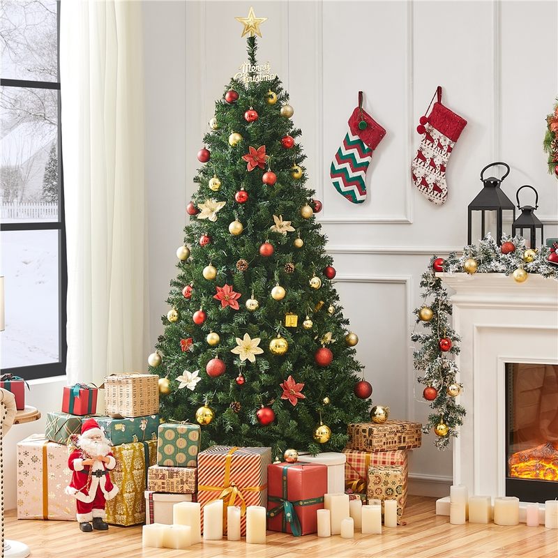 Yaheetech 6/7.5ft Pre-lit Artificial Christmas Tree