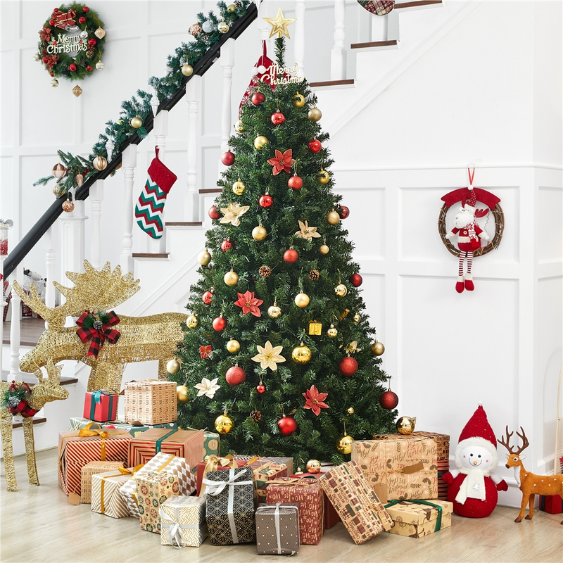 Yaheetech 6/7.5ft Pre-lit Artificial Christmas Tree