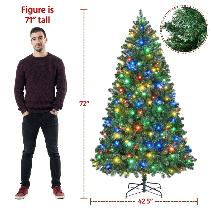 Yaheetech 6/7.5ft Pre-lit Artificial Christmas Tree