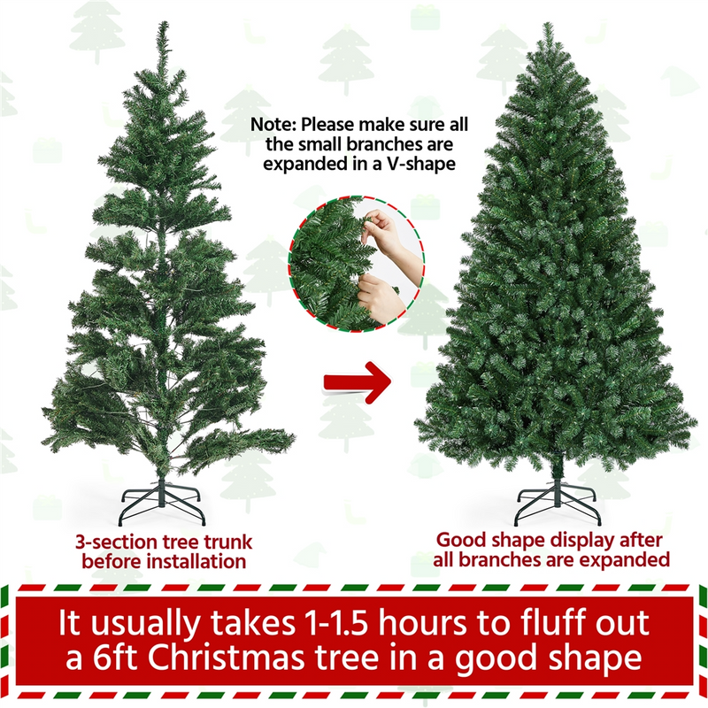 Yaheetech 6/7.5ft Pre-lit Artificial Christmas Tree