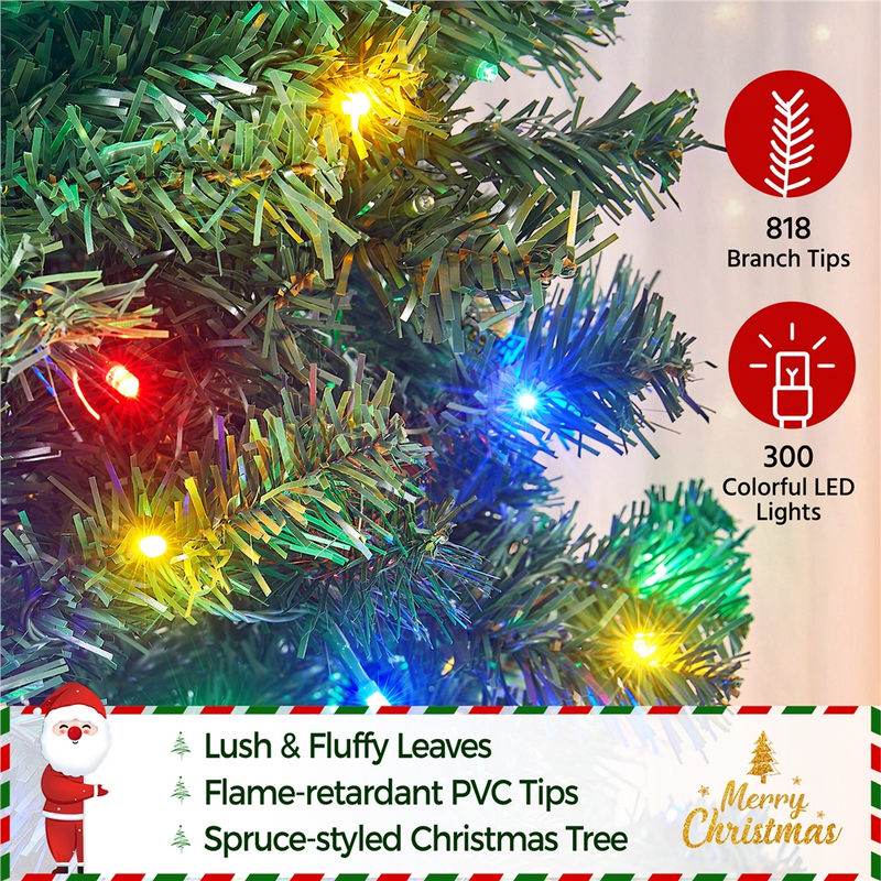 Yaheetech 6/7.5ft Pre-lit Artificial Christmas Tree