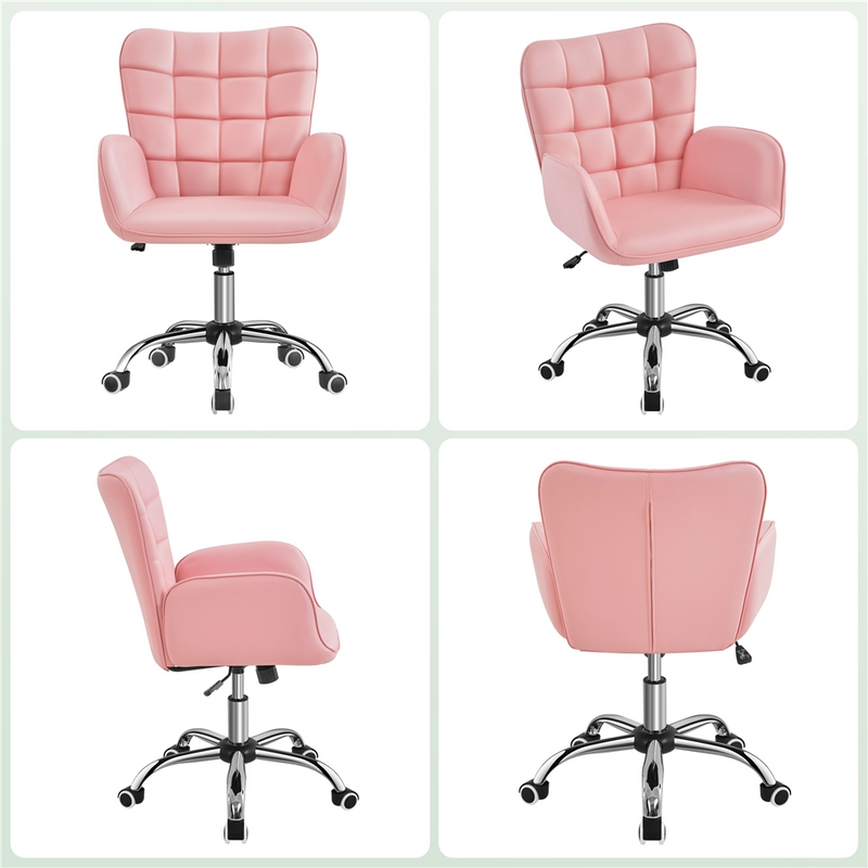 Yaheetech Modern Mid-back Office Faux Leather Desk Chair