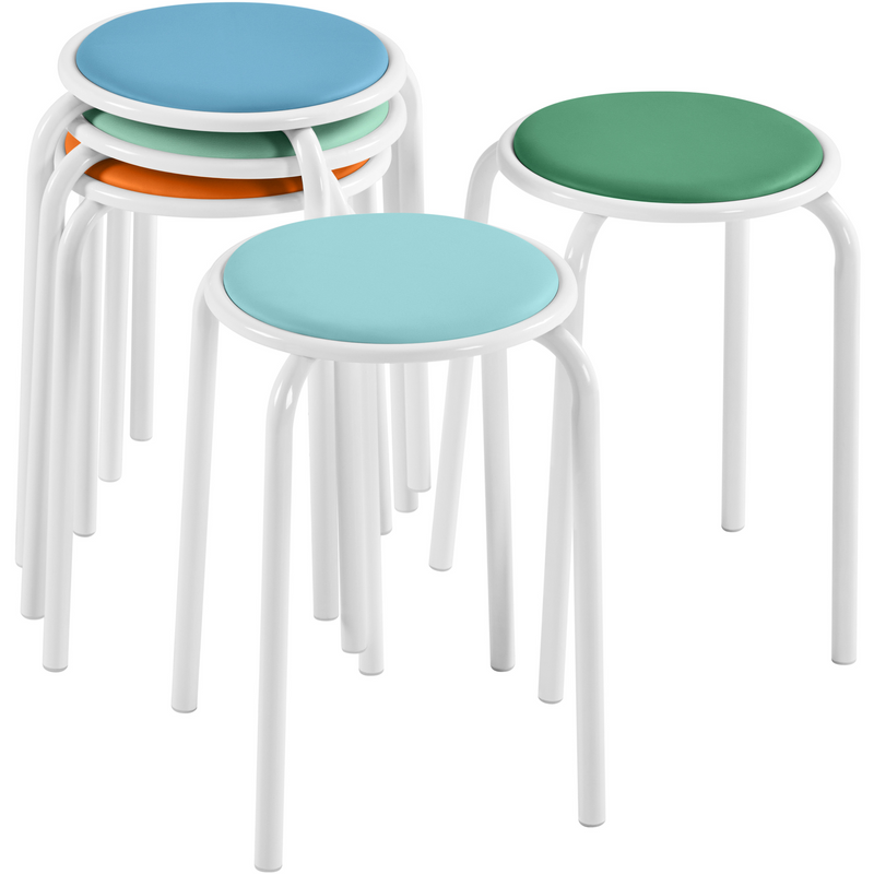 Yaheetech 18″ H Faux Leather Padded Stacking Stools