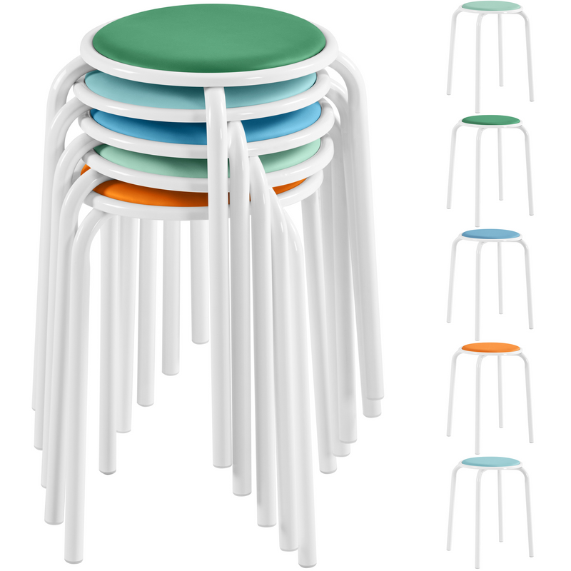 Yaheetech 18″ H Faux Leather Padded Stacking Stools