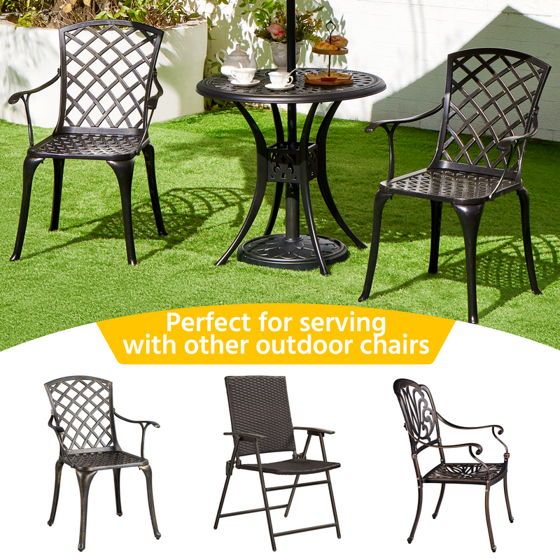 Yaheetech 31in Round Cast Aluminum Patio Bistro Table